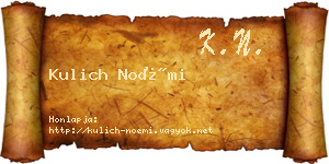 Kulich Noémi névjegykártya